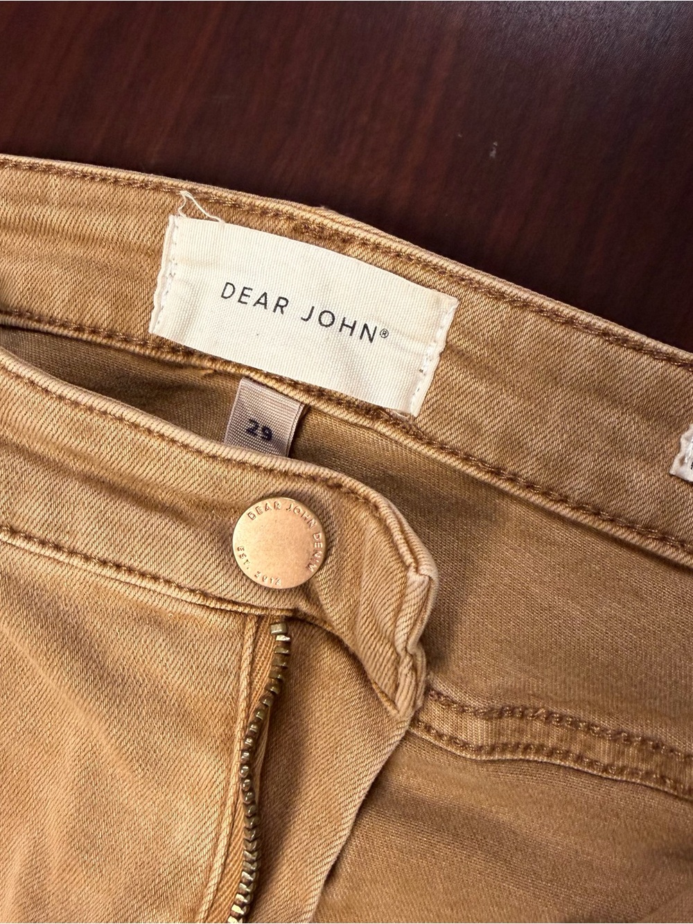 Dear John Boot-Cut Jeans in Camel Tan - Picture 5 of 6